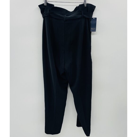 RACHEL Rachel Roy Womens Size 12 Paper Bag Tapered Pants with Belt in Black $99 - Picture 4 of 10